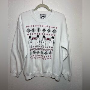 Riot Society Size Large Sweatshirt Christmas Snowmen Crewneck
